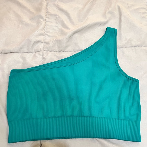 OQQ Vibrant Teal Ribbed Top - Picture 3 of 3